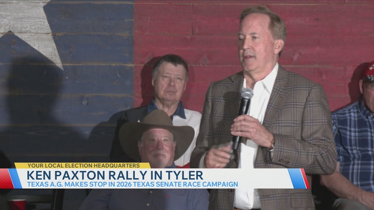 Texas Attorney General Ken Paxton campaigns for Senate race in Tyler