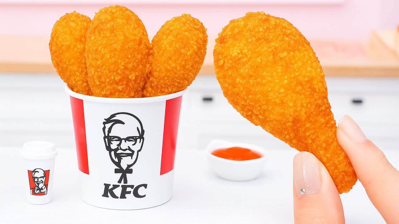 How To Make Basic KFC Fried Chicken | ASMR Mukbang | Delicious Miniature