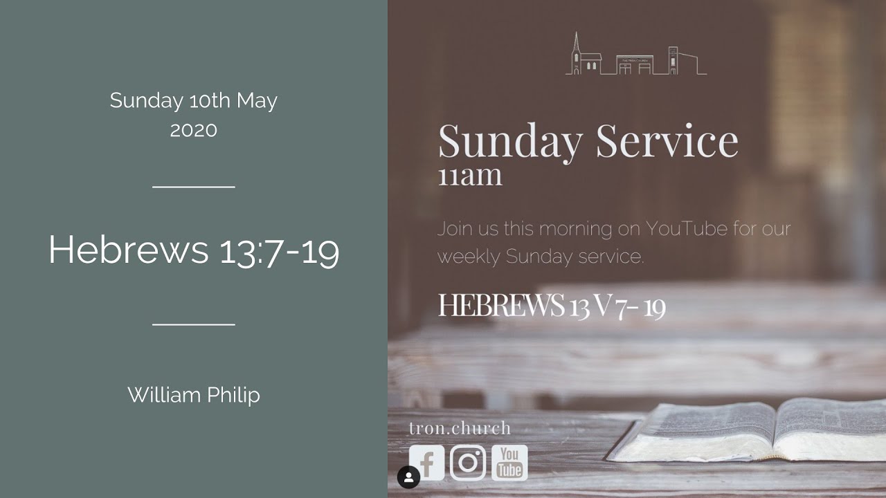Sunday 10th May - The Tron Church