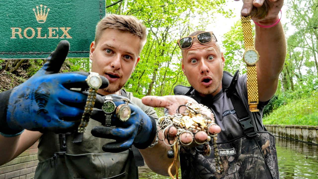 Gestohlener SCHMUCK & ROLEX Zubehör im Fluss GEFUNDEN!! 🤯 (Schatzsuche - Magnetfischen)