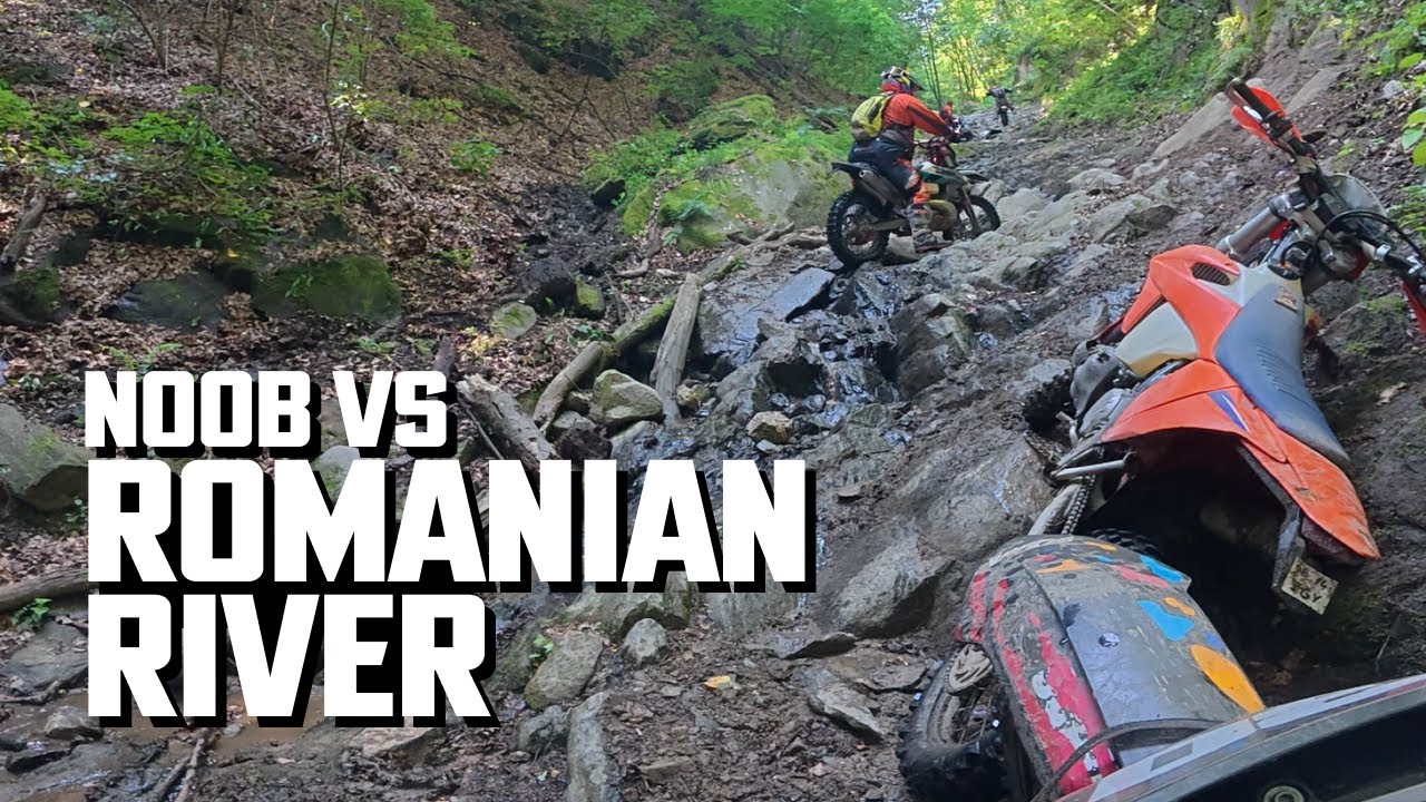 Rocky Romanian river destroys a noob enduro rider