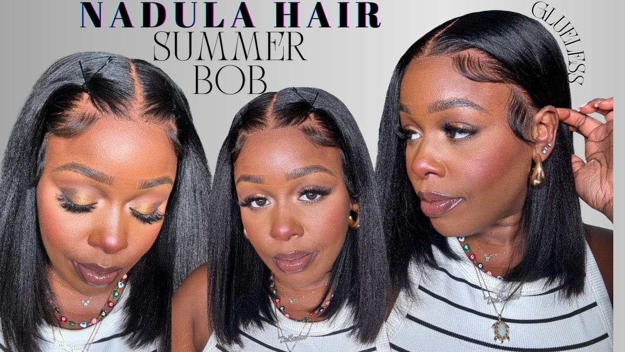 NEW GLUELESS BOBIANNA NATURAL REALISTIC HD 13X4 BOB WIG! PUT ON & GO! SAME DAY INSTALL! NADULA HAIR