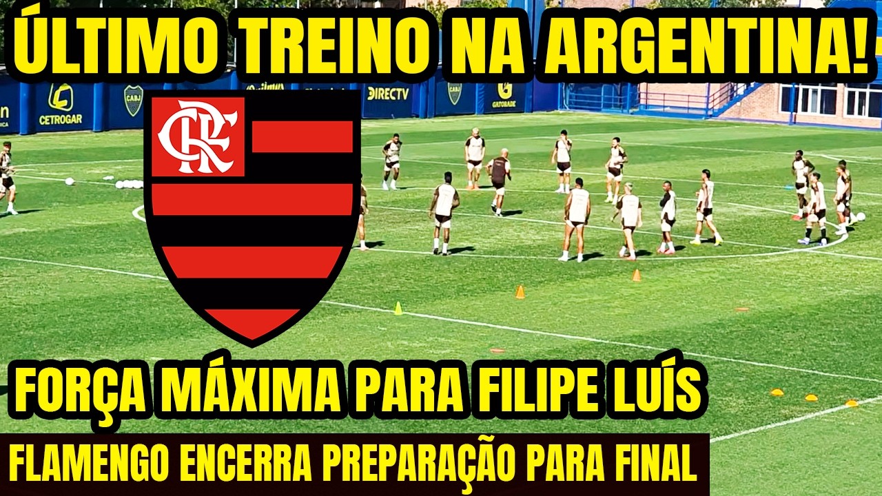 FORÇA MÁXIMA! ÚLTIMO TREINO DO FLAMENGO ANTES DA FINAL DA RECOPA CONTRA O LANÚS NA ARGENTINA! E+