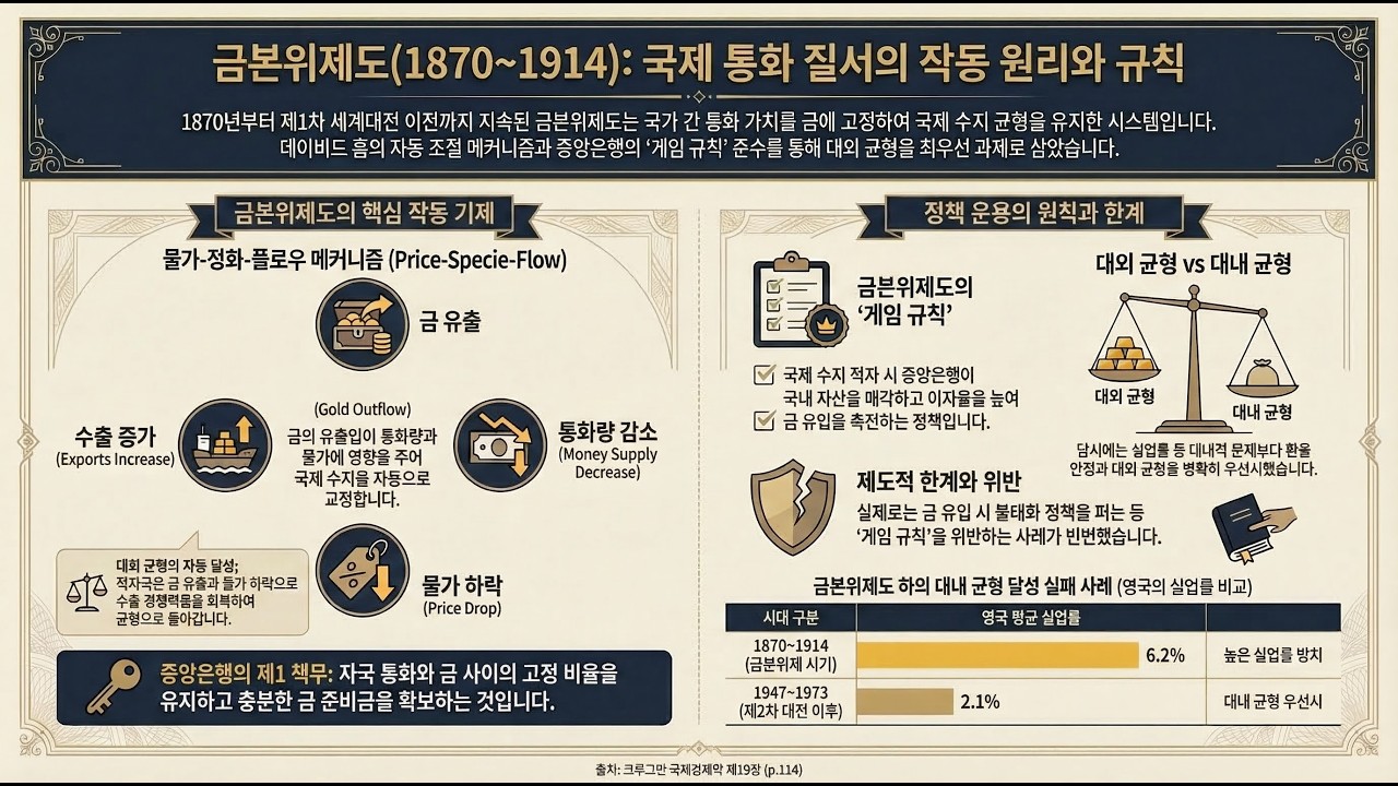 [크루그만 국제경제학 114] 제19장 국제통화제도 - 19.3 금본위제도하의 국제거시경제 정책