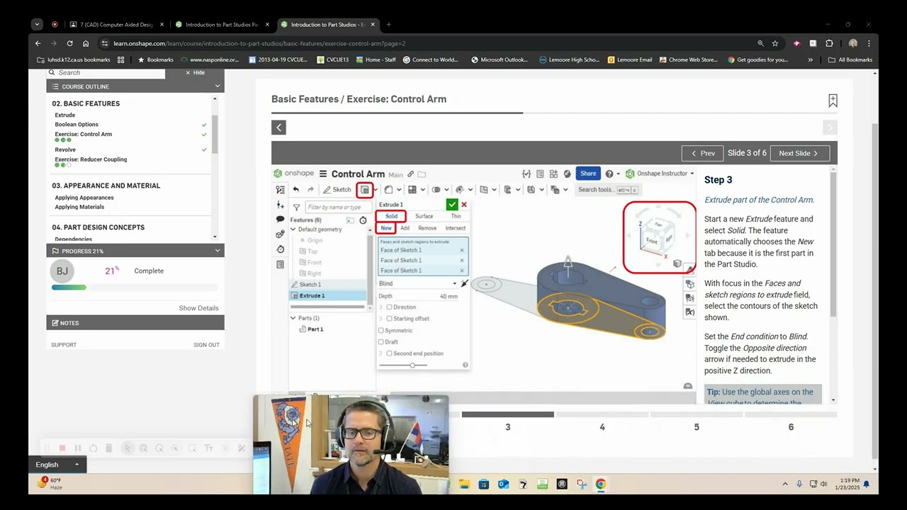 Onshape Introduction to Part Studios Control Arm Exercise