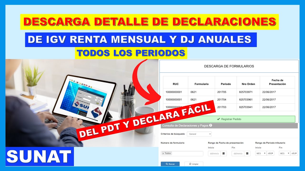 💻COMO DESCARGAR EL DETALLE de DECLARACIONES del PDT y Declara Fácil SUNAT