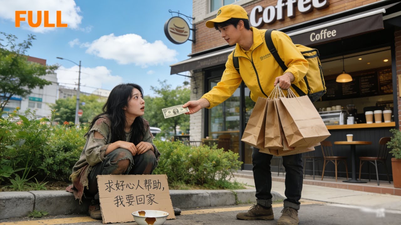 女乞丐街頭乞討，只有這個好心的外賣員願意幫助她，將她帶回了家，沒想到她竟是隱藏的億萬總裁，從此翻身，得到了無限的寵愛！
