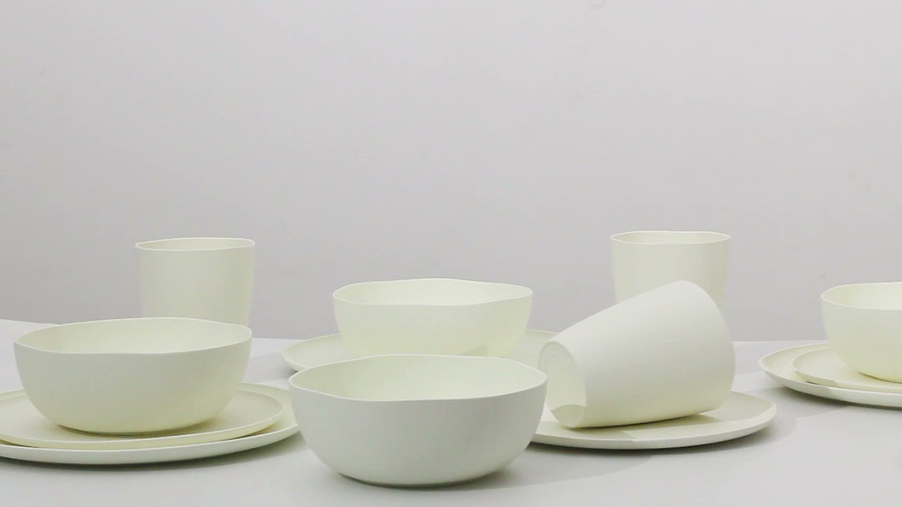 LEKOCH Bioplastic Plant-Based PLA Plates Compostable Plates Dinnerware Set Biodegradable Tableware