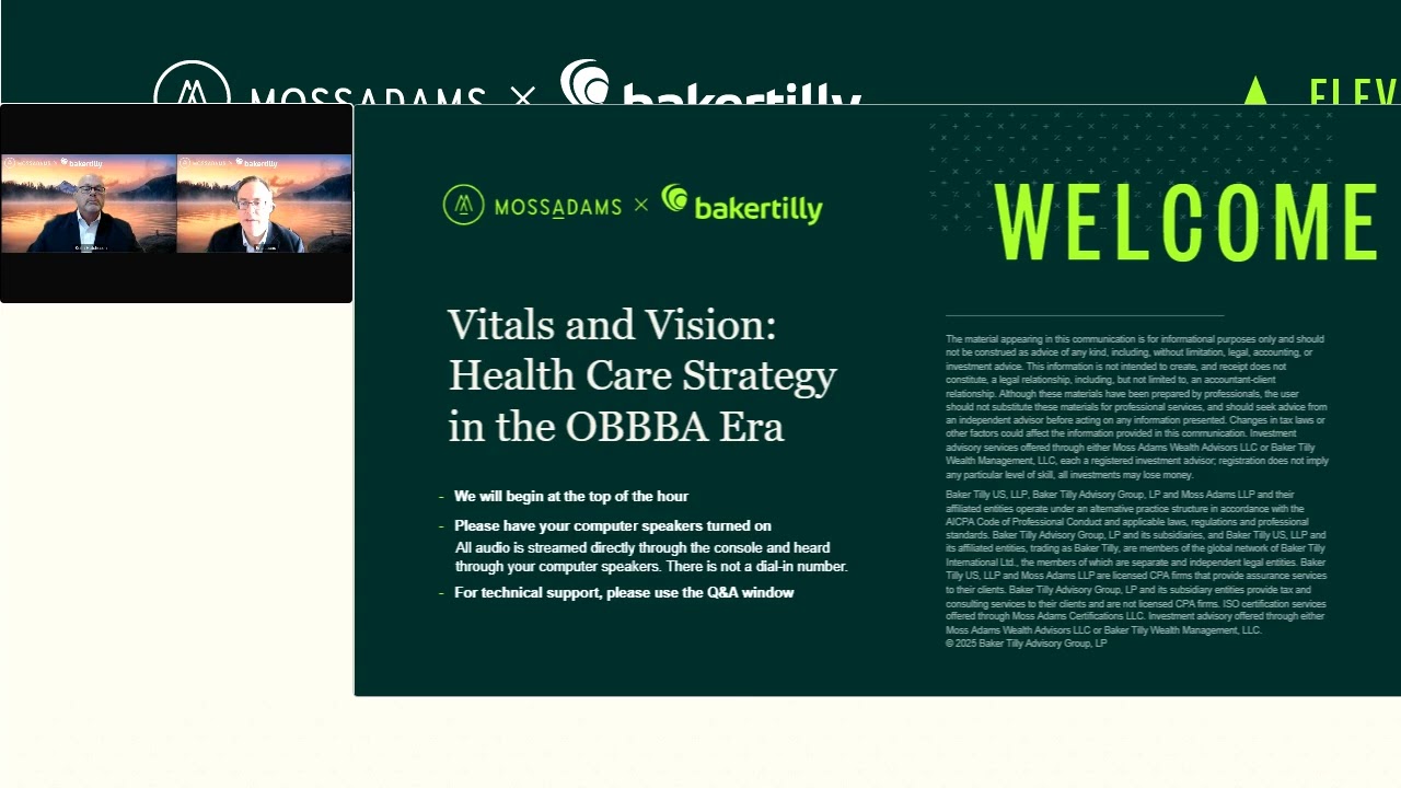 OBBBA Tax Implications: Health Care Roundtable
