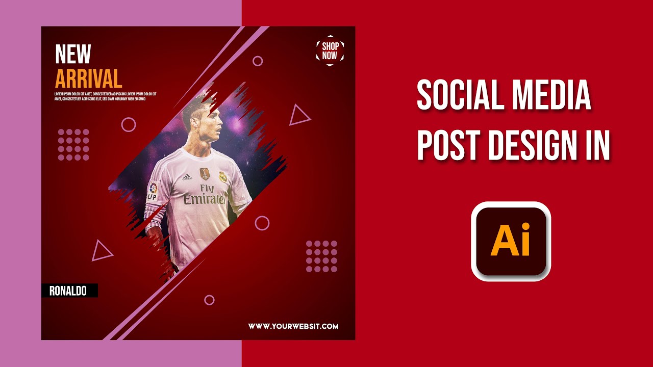 how to create social media post design | illustrator #postdesign #ronaldopost