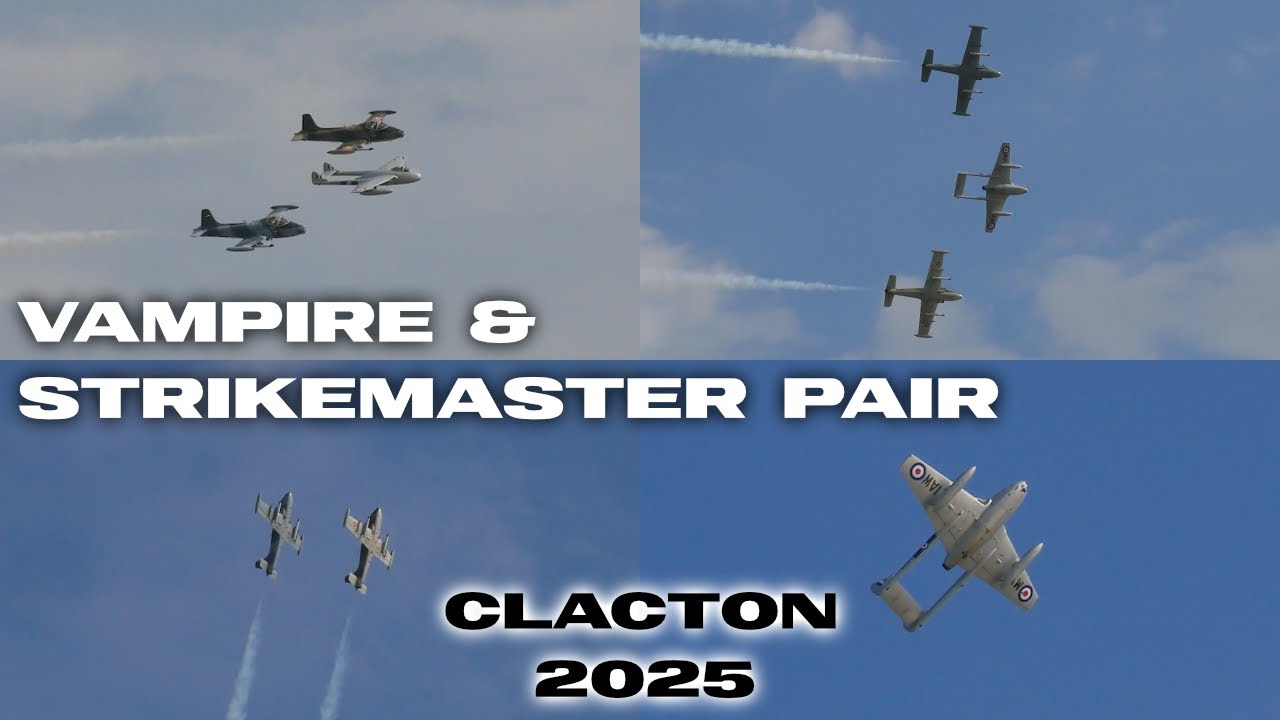 Vampire FB.52 & Strikemaster Pair | Clacton Airshow 2025 (Friday)