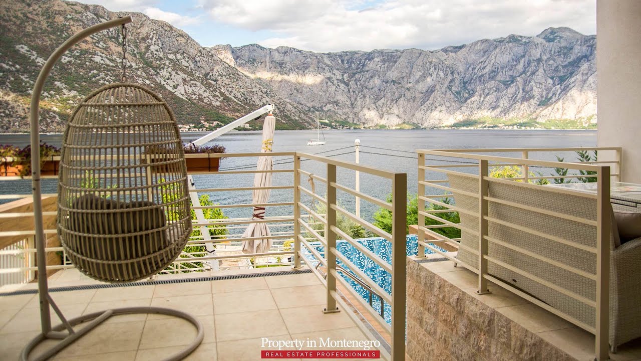 Luxury seafront villa for sale in Stoliv, Boka Bay || Property in Montenegro