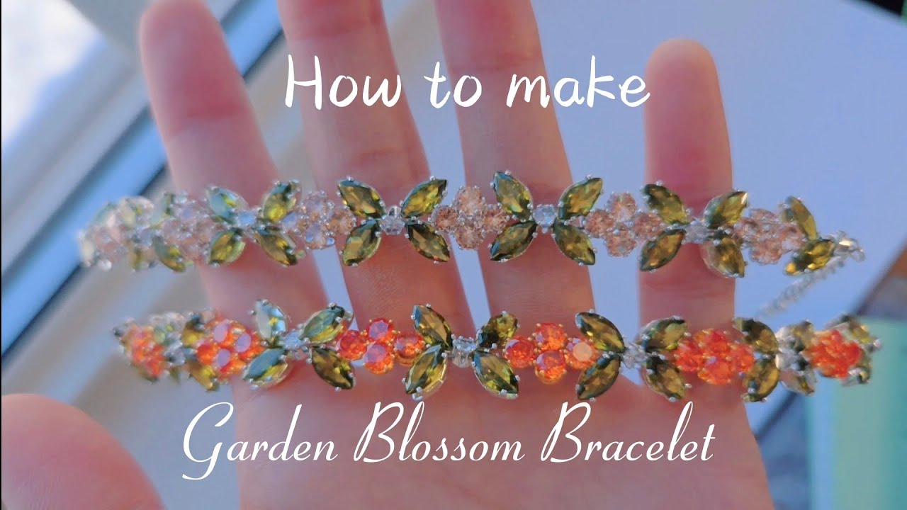 ✨How to make shiny flower zirconia bracelet - Garden Blossom🌷Full Tutorial. #bracelet #jewelry #diy 
