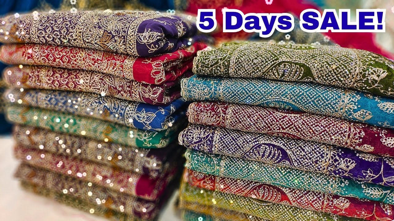 5 Days Mega SALE Wedding Sarees Tissue Full Stone Work Sarees Adaa Creation Hyderabad