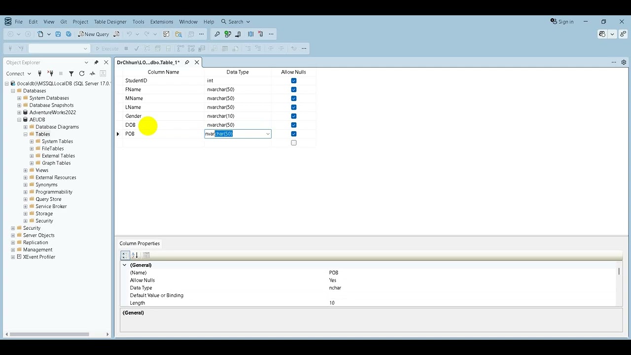 120-C# Developer: SQL Server - Create Database and Tables | Practice