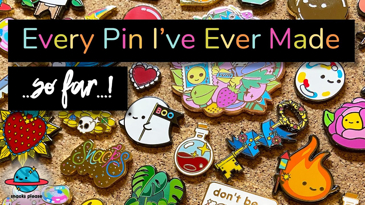 Every Enamel Pin/Lapel Pin I've Ever Designed...so far | Snacks Please