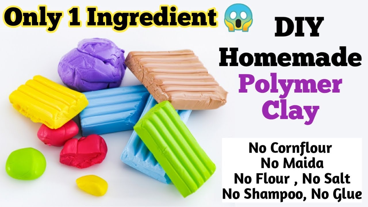 Homemade Super Soft Polymer Clay With Only 1 Ingredient😱/How To Make Air Dry Clay/DIY Modelling Clay