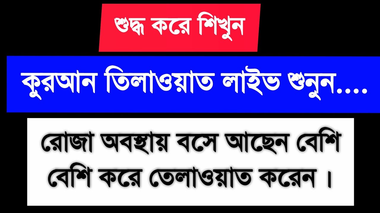 কুরআন তিলাওয়াত চলছে লাইভ সম্প্রচার Quran Tilawat Most beautiful tilawat #quran #tilawat