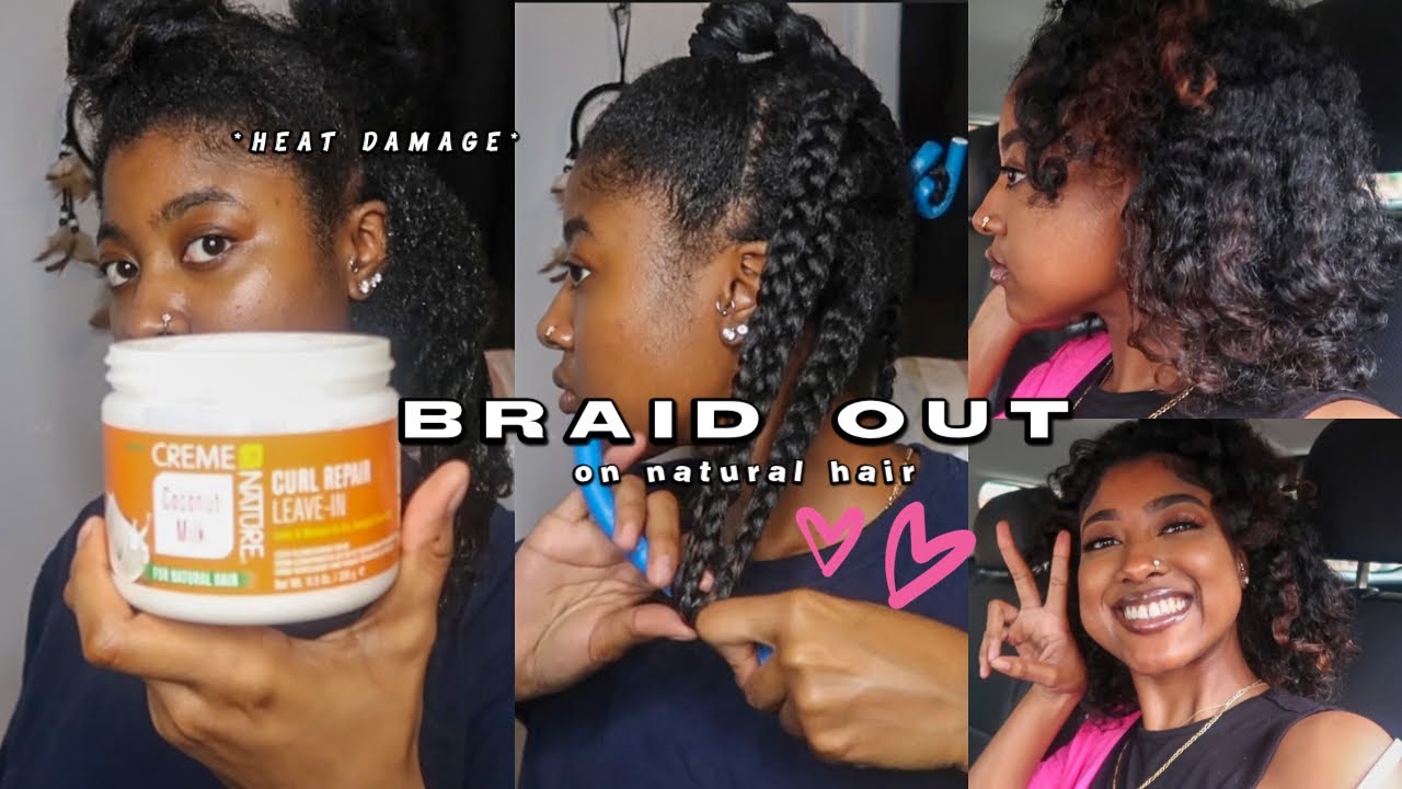 *EASY* BRAID OUT ON HEAT DAMAGED NATURAL HAIR (with tips) | Ty.Ahmara♡