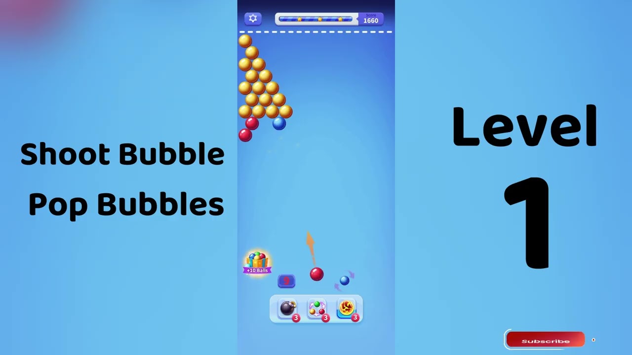 Shoot Bubble Level 1 Walkthrough | Pop Bubbles Game 🎯 | Go Answer