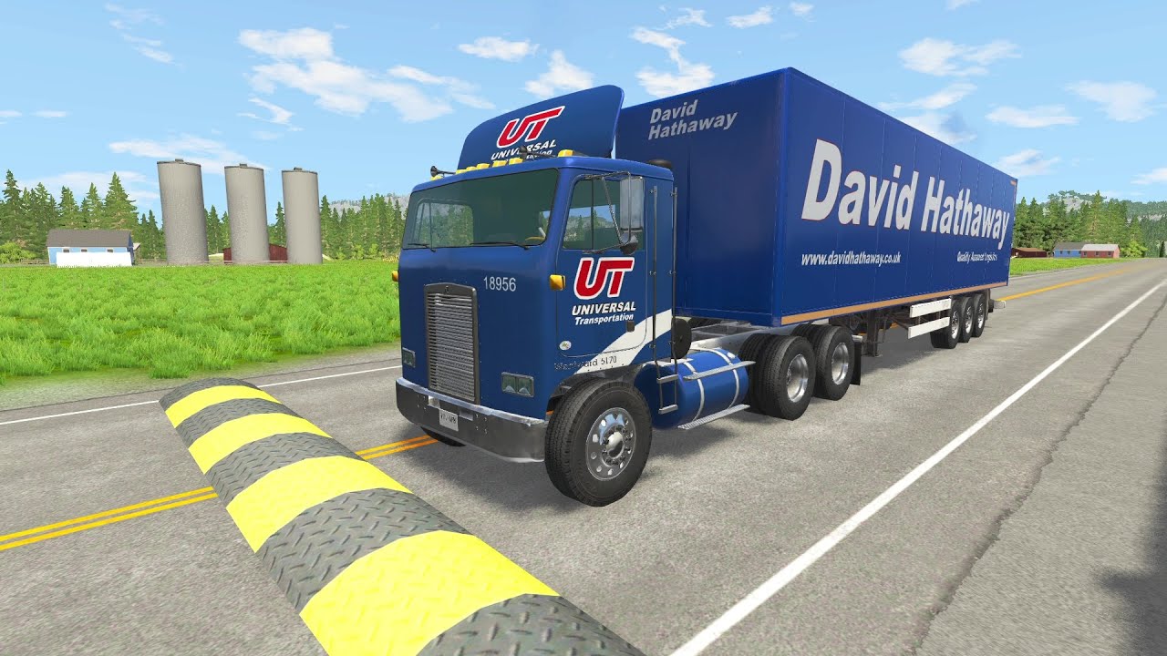 TRUCKS, LONG BUS, CARS Vs MASSIVE SPEED BUMPS - BeamNG.Drive
