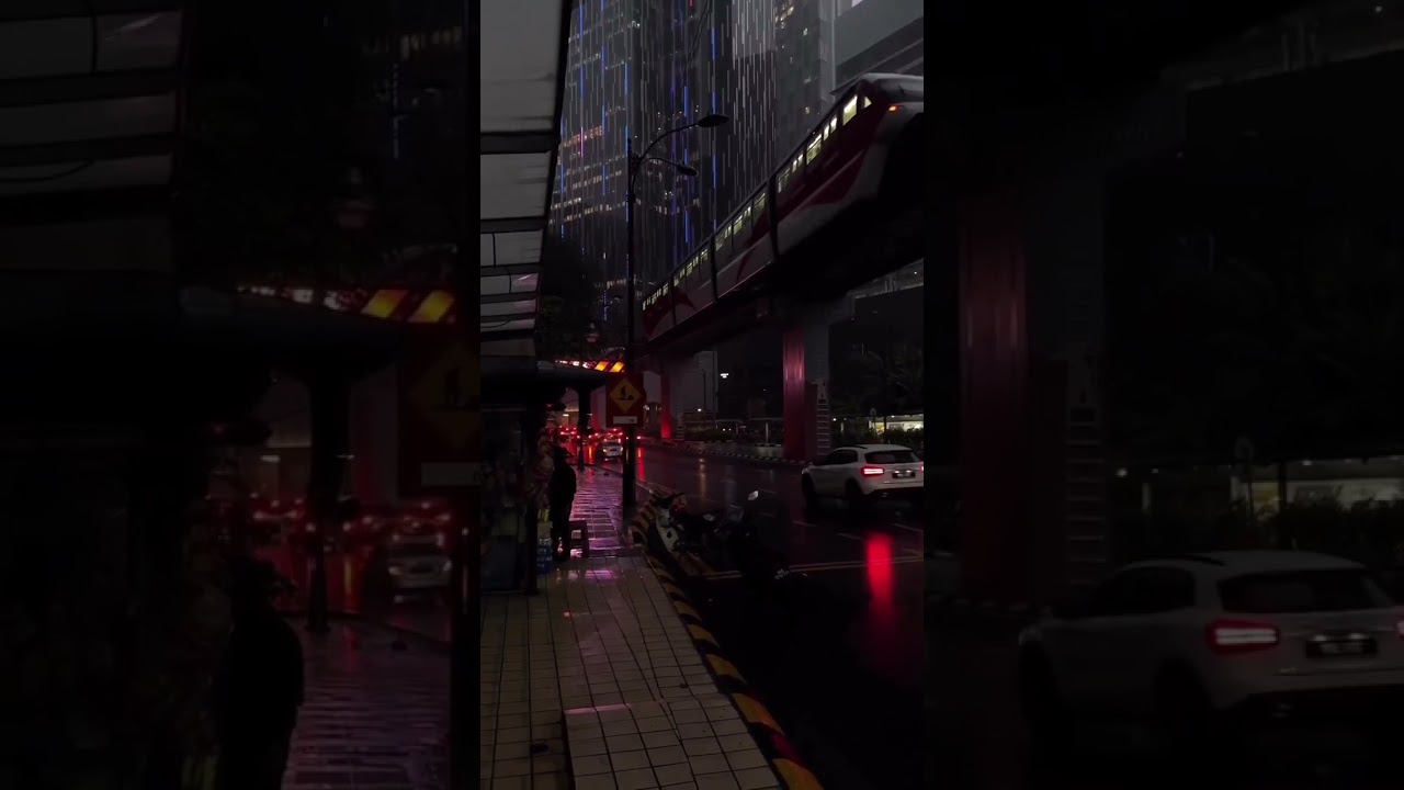 Night Rain in Kuala Lumpur Malaysia 🇲🇾 #shorts #short