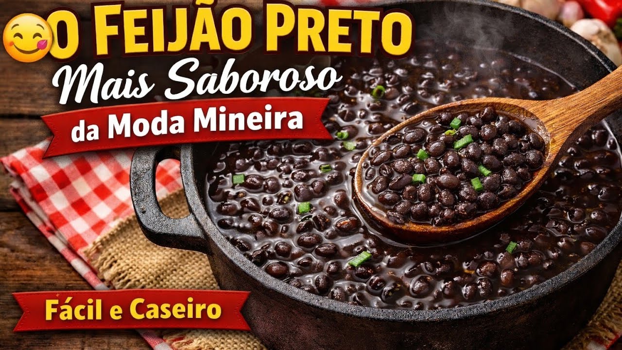 Feijão Preto à Moda Mineira | Simples, Bem Temperado e Delicioso 😋 #receitacaseira #receitafácil