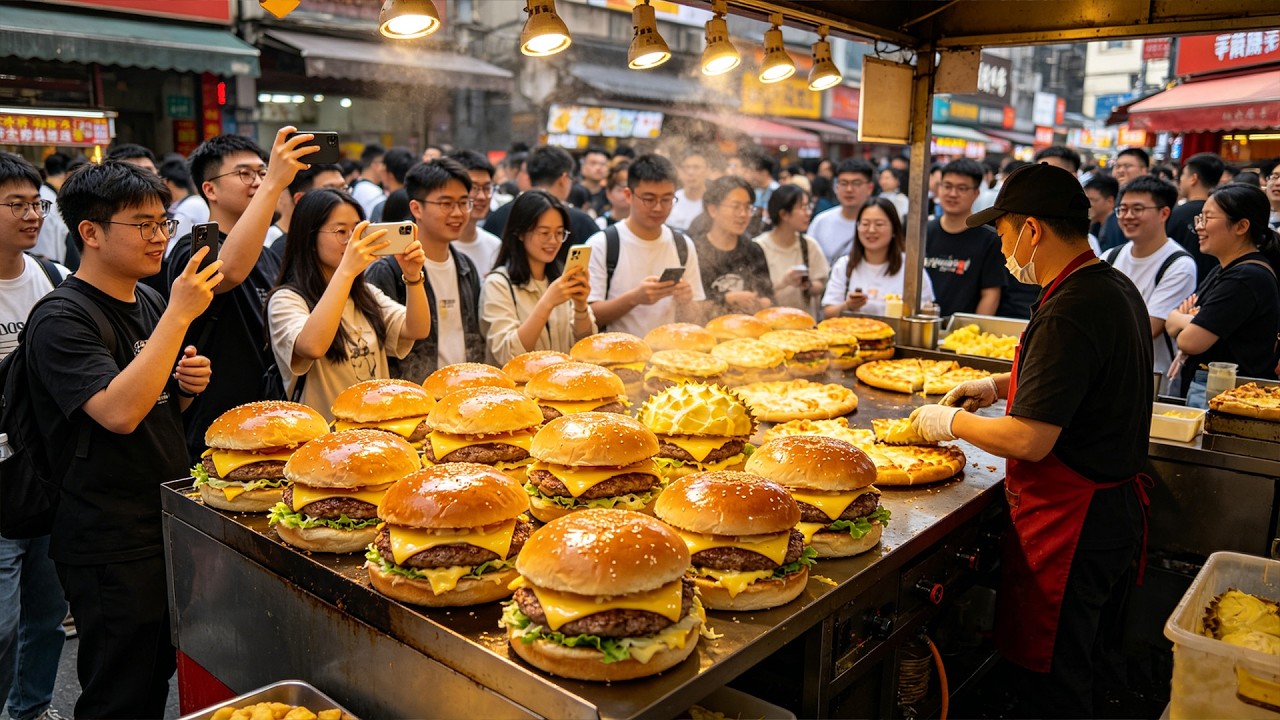 中国长沙最大的小吃美食街，500个美食摊位，令人惊叹！