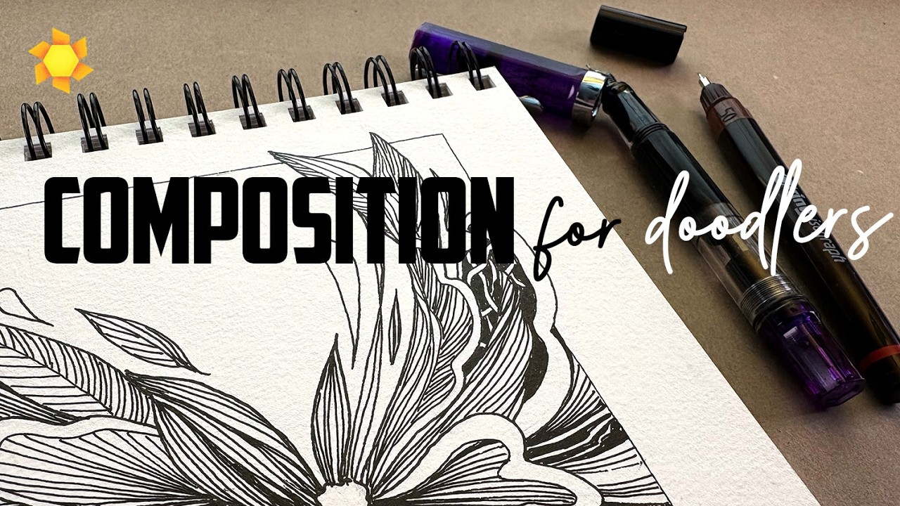 Plan a thoughtful composition for doodling