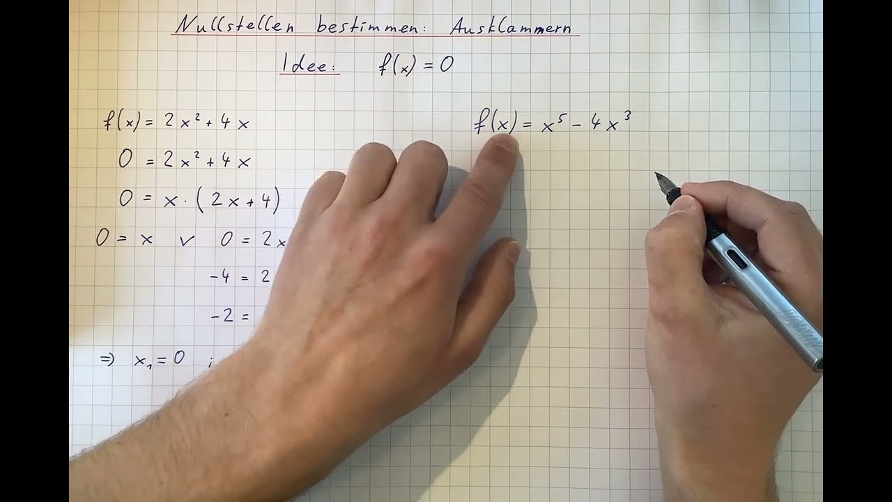 Nullstellen berechnen - Beispiele - Methode: Ausklammern
