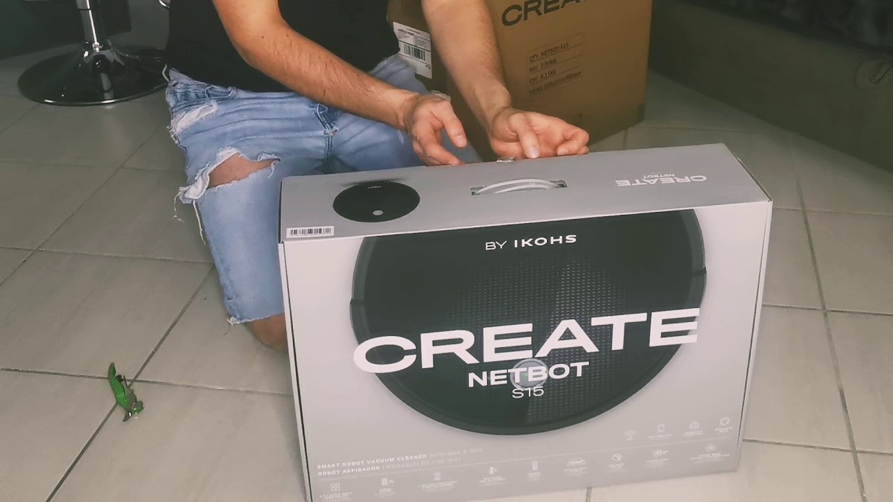 Unboxing CREATE IKOHS Netbot S15 - Robot aspirapolvere Scopa, Aspira, Passa Il Panno e Lava