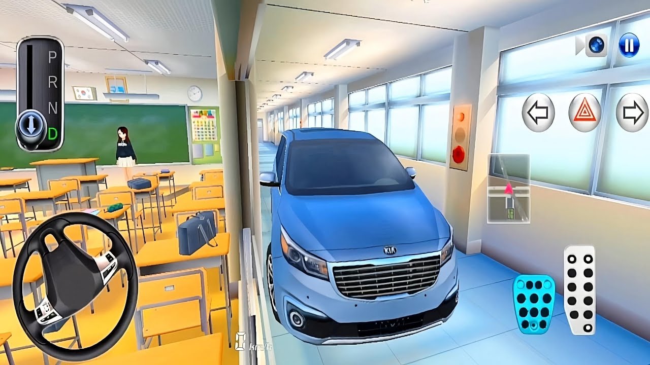 New School Teacher Pickup Cars Kia Carnival MPV - 3D Driving Class - Mobile GamePlay