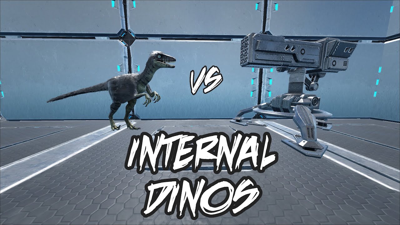 Internal dino test | Aggresive dinos inside base | Troodon and other vs human | ARK Survival Evolved
