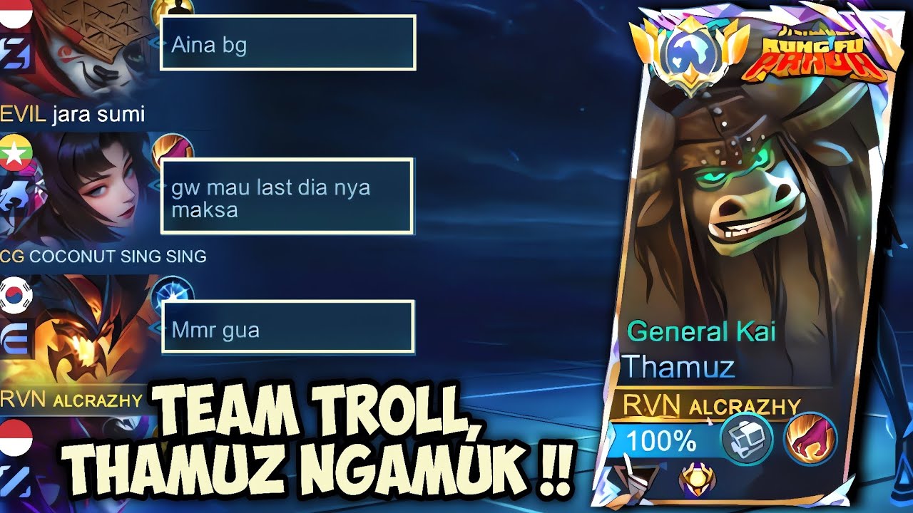 KETEMU TEAM ANOMALI MMR THAMUZ DIPERTARUHKAN‼️GAMEPLAY TOP GLOBAL THAMUZ - MLBB