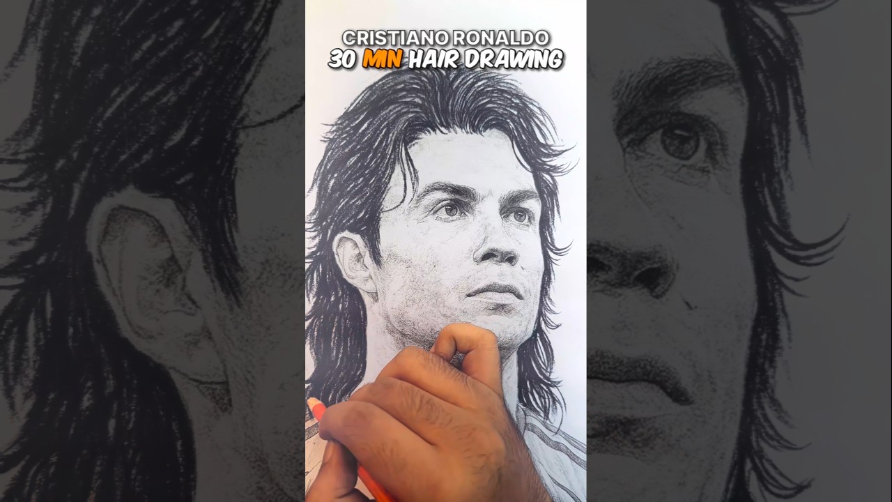 Drawing Ronaldo Hair in 1 Min VS 1 Hour