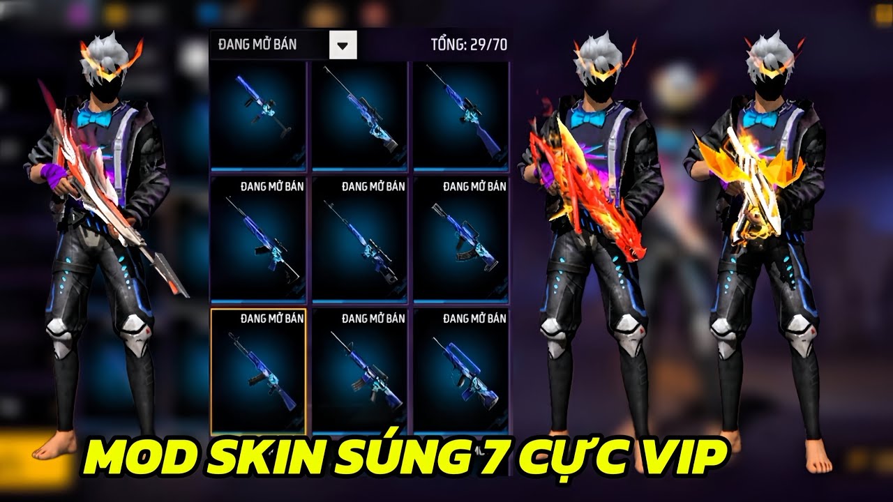 MOD FULL SKIN SÚNG PRO VIP V2 FFTH CHO ANDROID|BY KING OF FREE FIRE