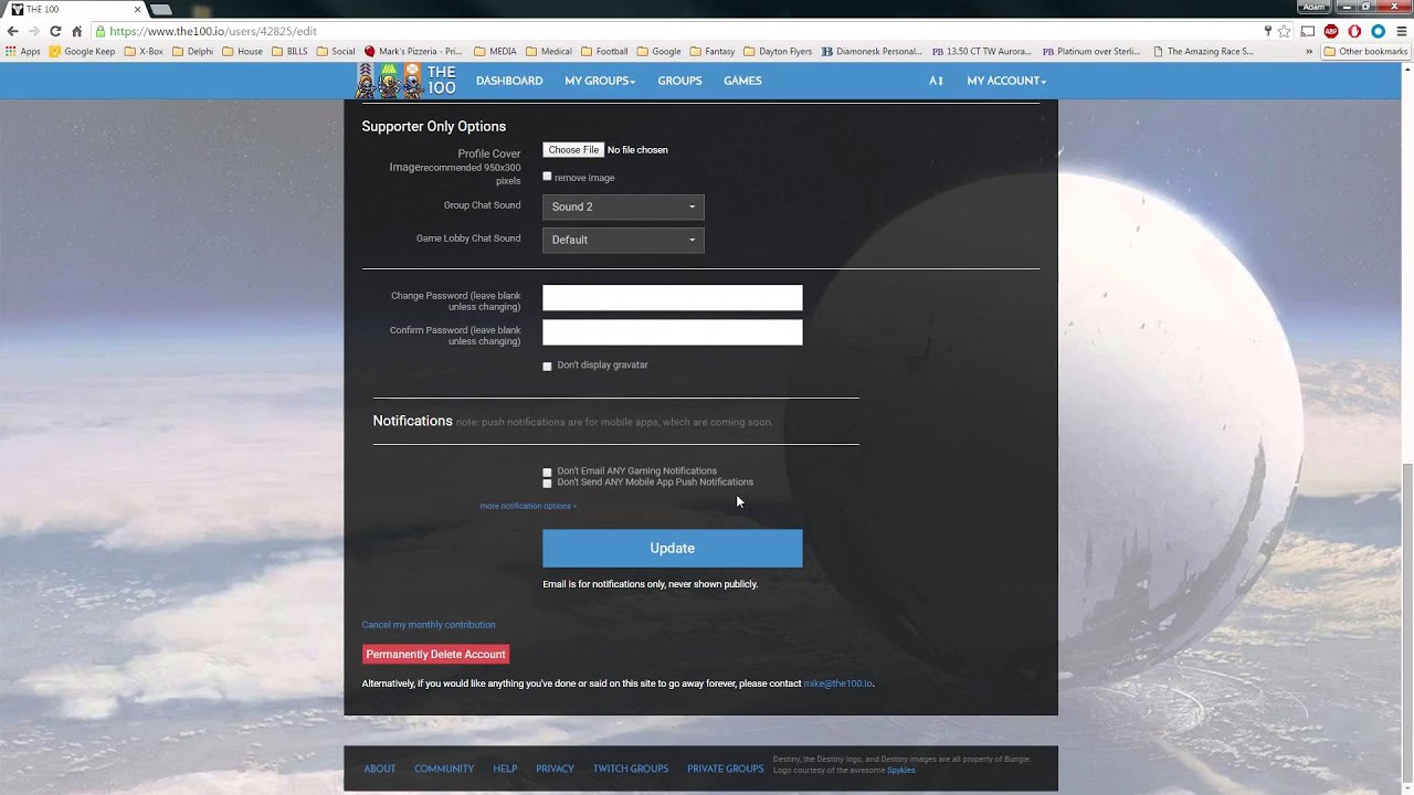 Setting Default Game and Games You Play