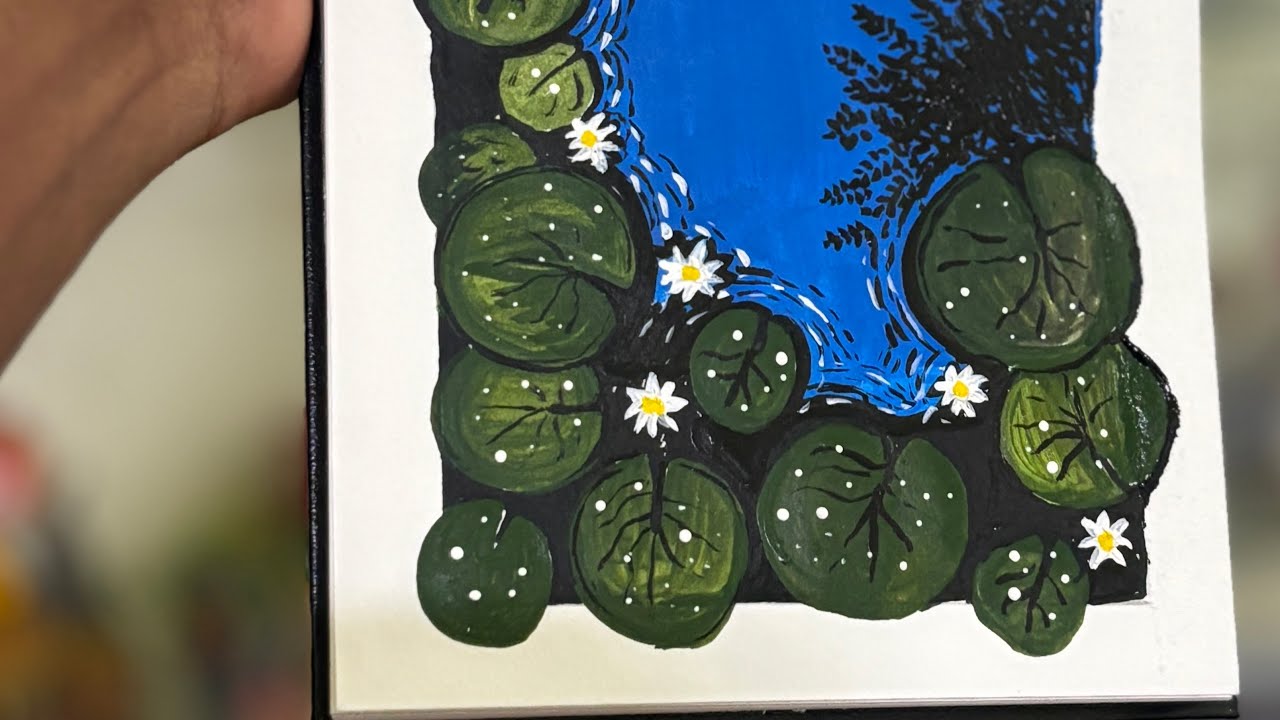 WATER LILLY PAINTING #fypシ #trending  #viral #acrylicpainting #shots #shorts  #fypage 