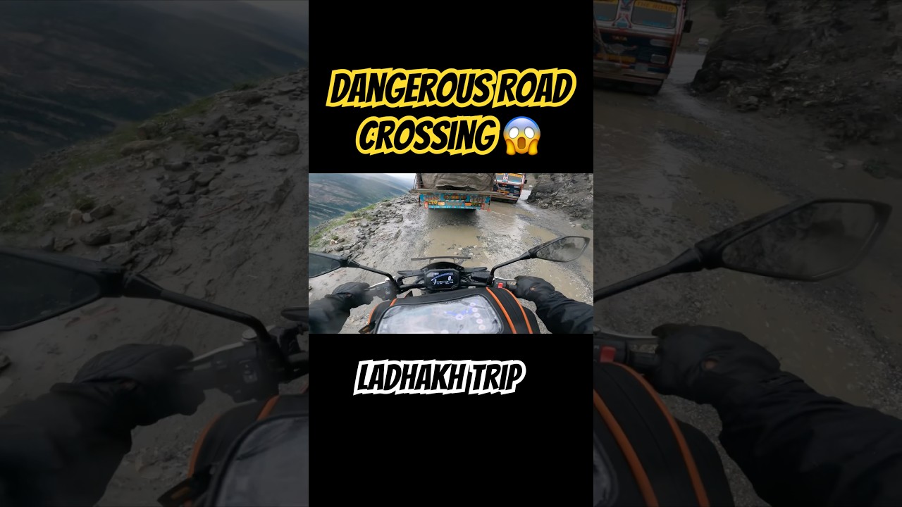 Dangerous 😱Road Crossing #roadcrossing #dangerous #offroad #ladhaktrip #z900 #z900 #motovlog