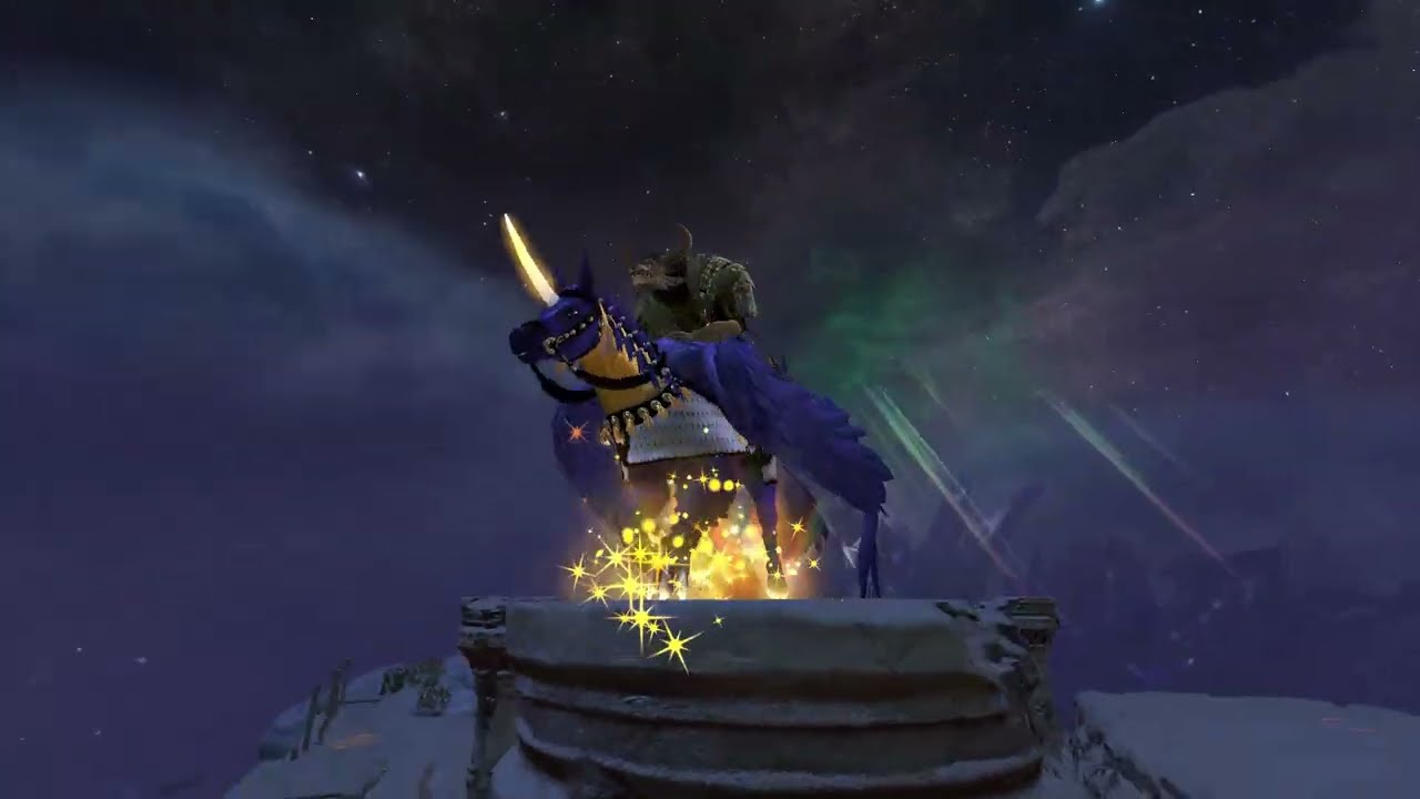 Sacred Pegasus Griffon skin in many colors (GW2 flying mount showcase)