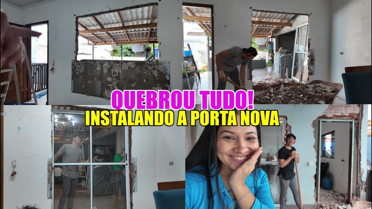 QUEBROU A PAREDE + INSTALA&Ccedil;&Atilde;O DA PORTA NOVA| Juliane Jocoski