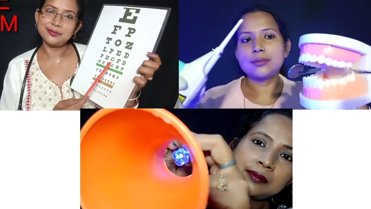 Fastest Madical ASMR (eye exam,ear exam,dentail exam)