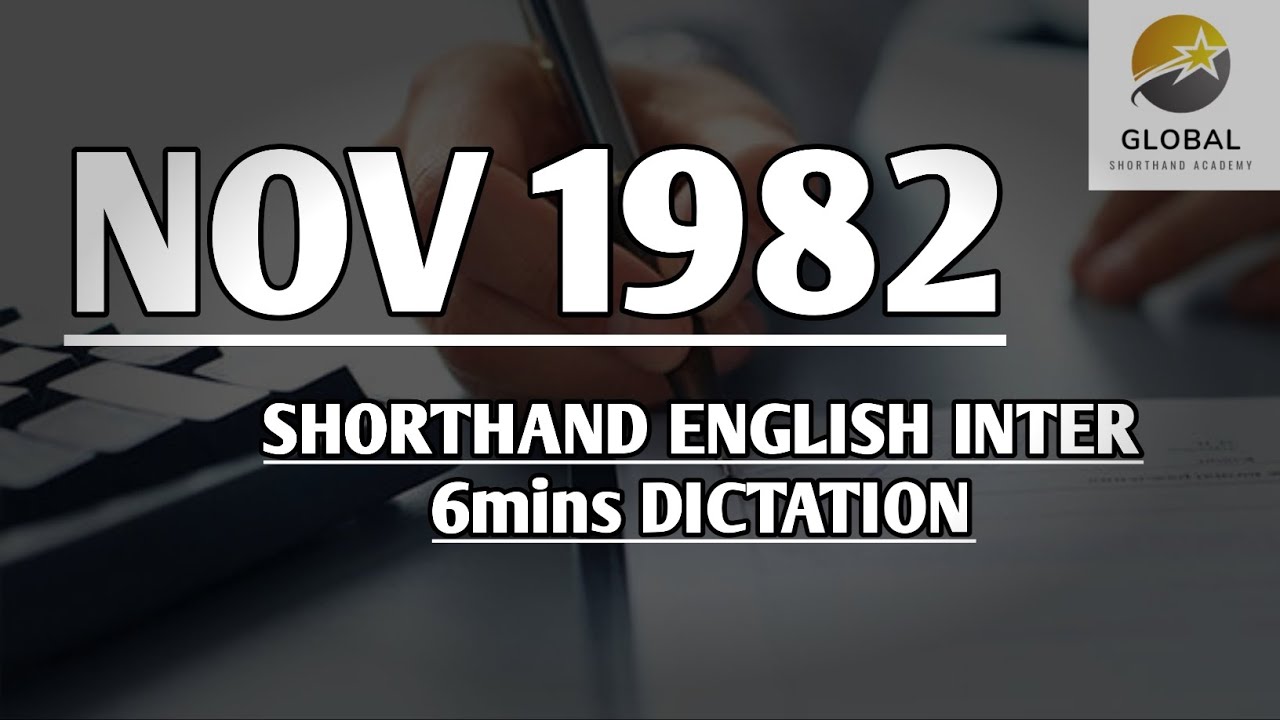 NOV 1982 SHORTHAND ENGLISH INTER SPEED 6mins DICTATION 🔊✍🏼🏆✨