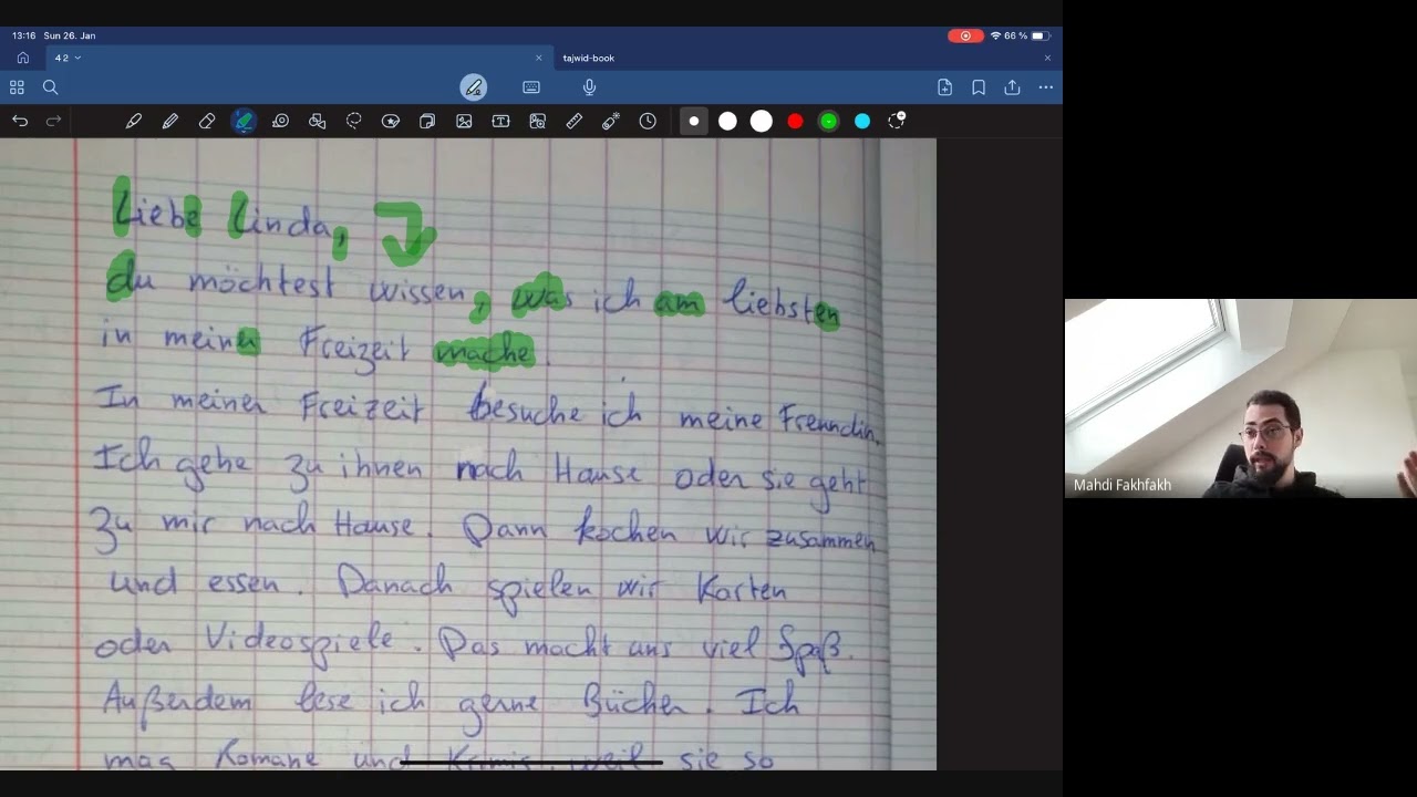 Freizeitaktivitäten - Correction paragraphe allemand BAC TN