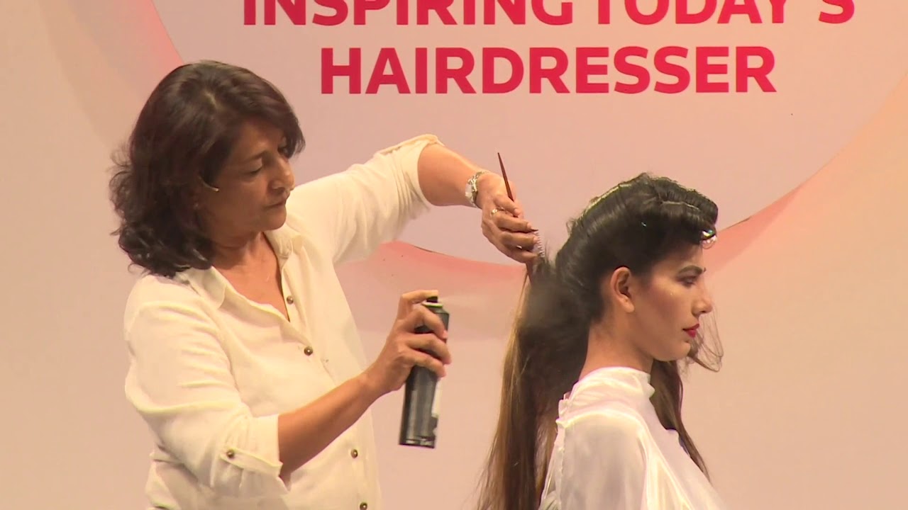 Nayana Karunaratne creating a unique look at Salon India 2018.