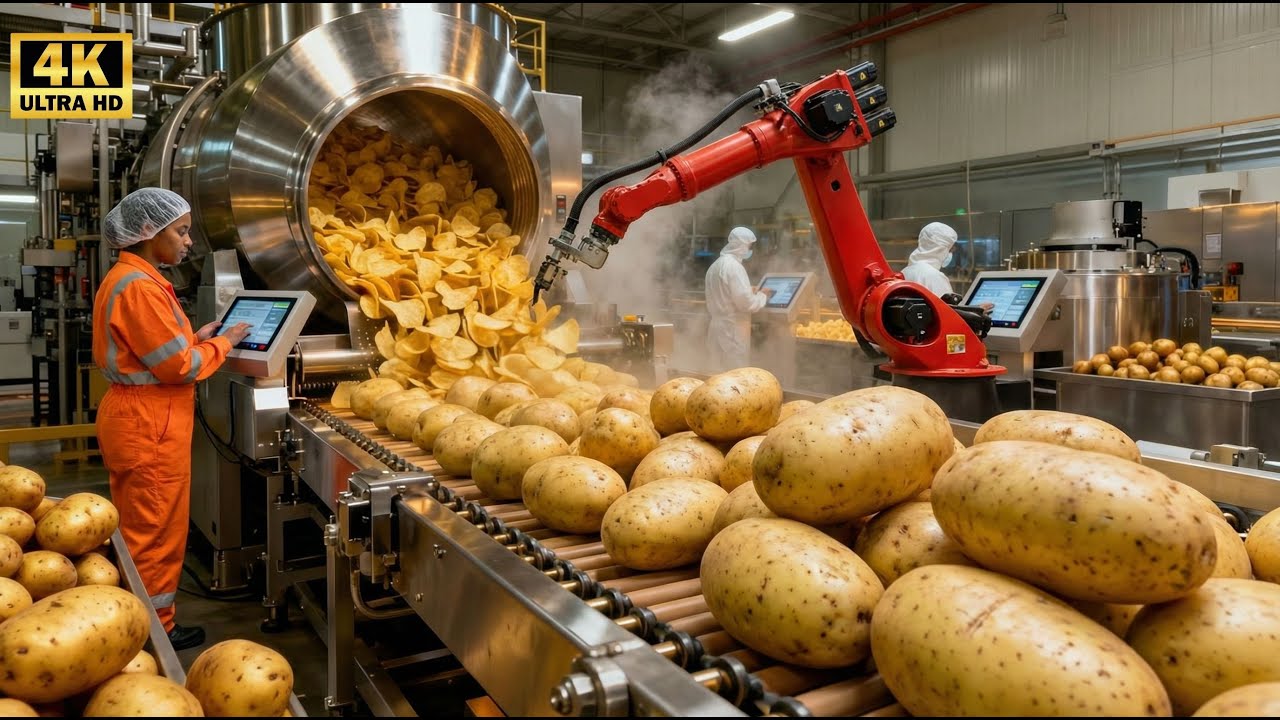 Inside the 250,000 LB Potato Chip Plant – The TERRIFYING Peeling of Modern Golden Chip Production