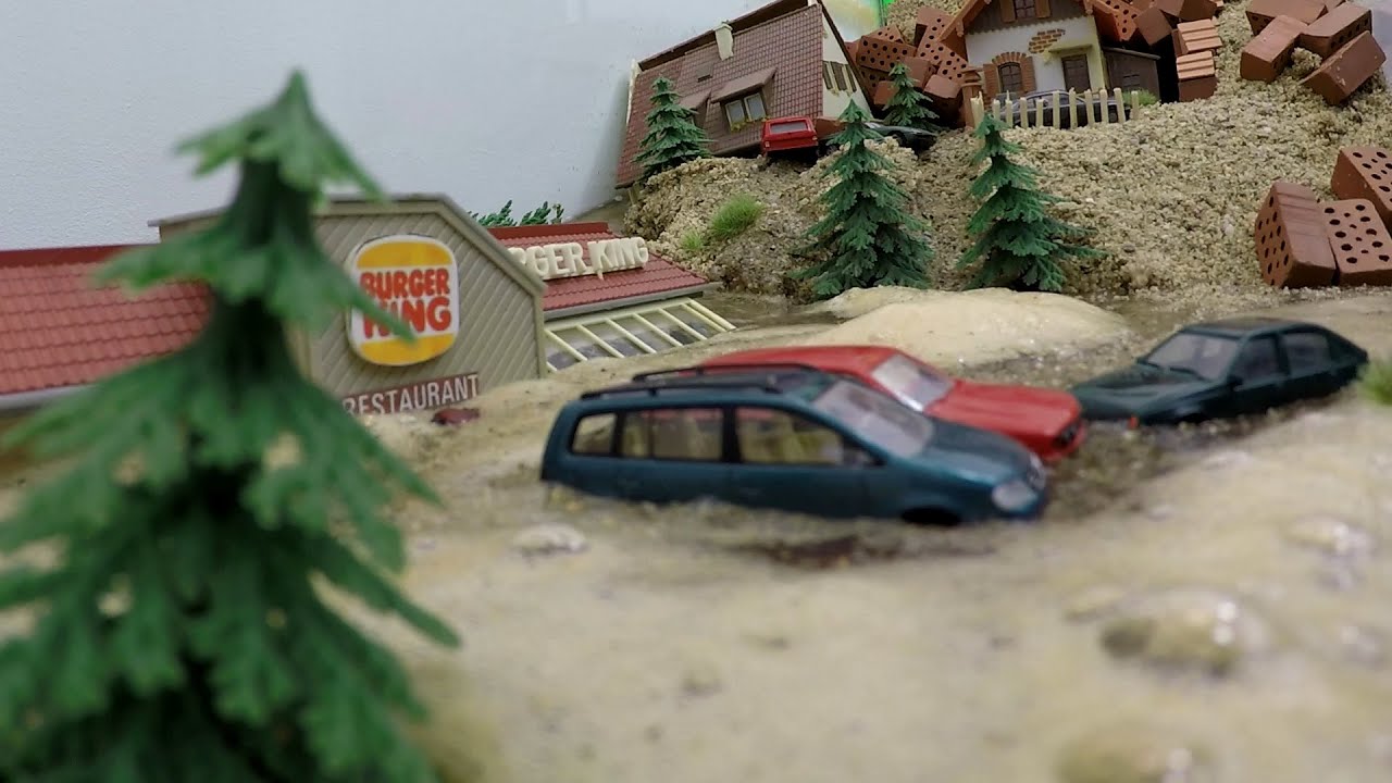 Dam Breach Experiment | #3 Fast Food Restaurant Model Disaster