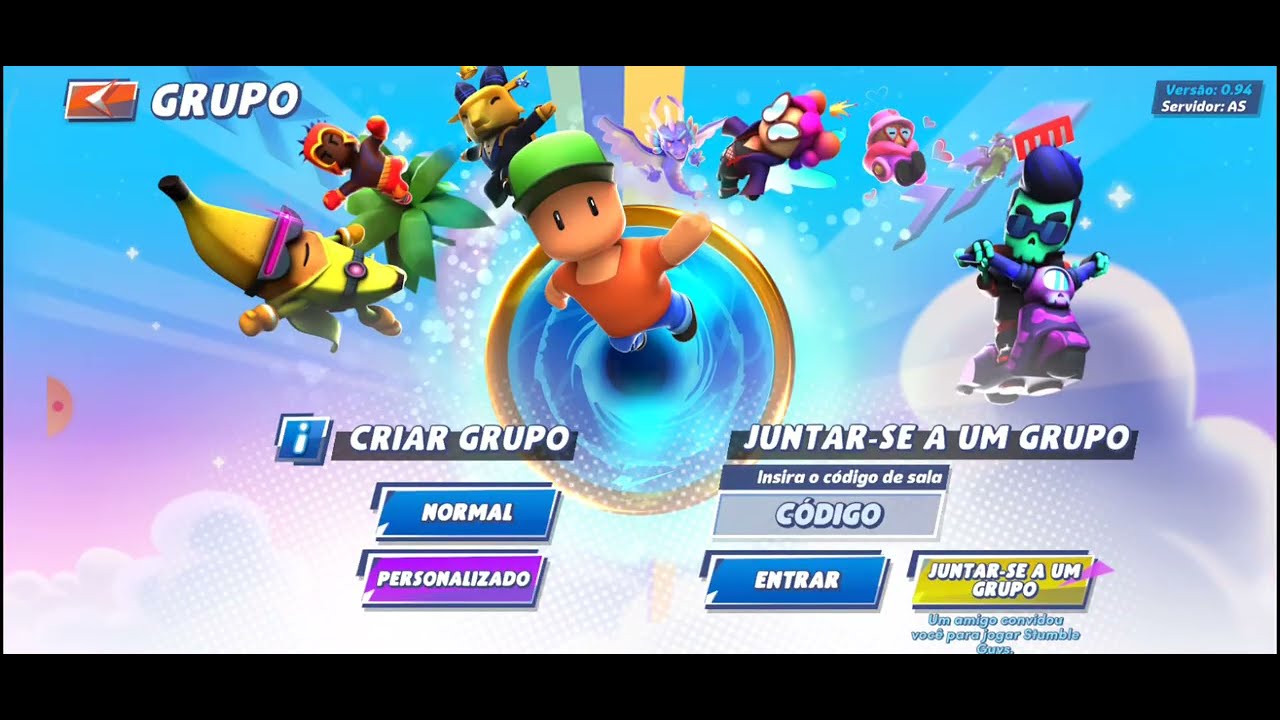 Eu e meus amigos jogando stumble guys!!!