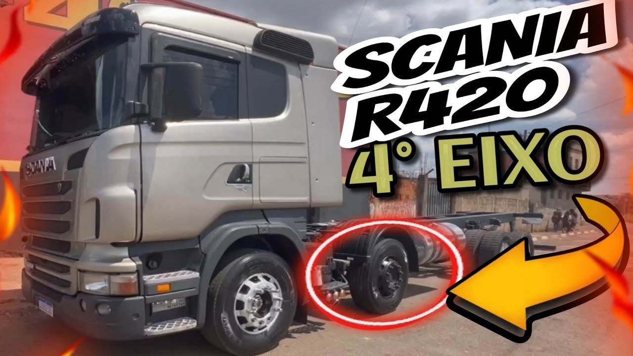 Scania R420 agora com o 4° eixo direcional
