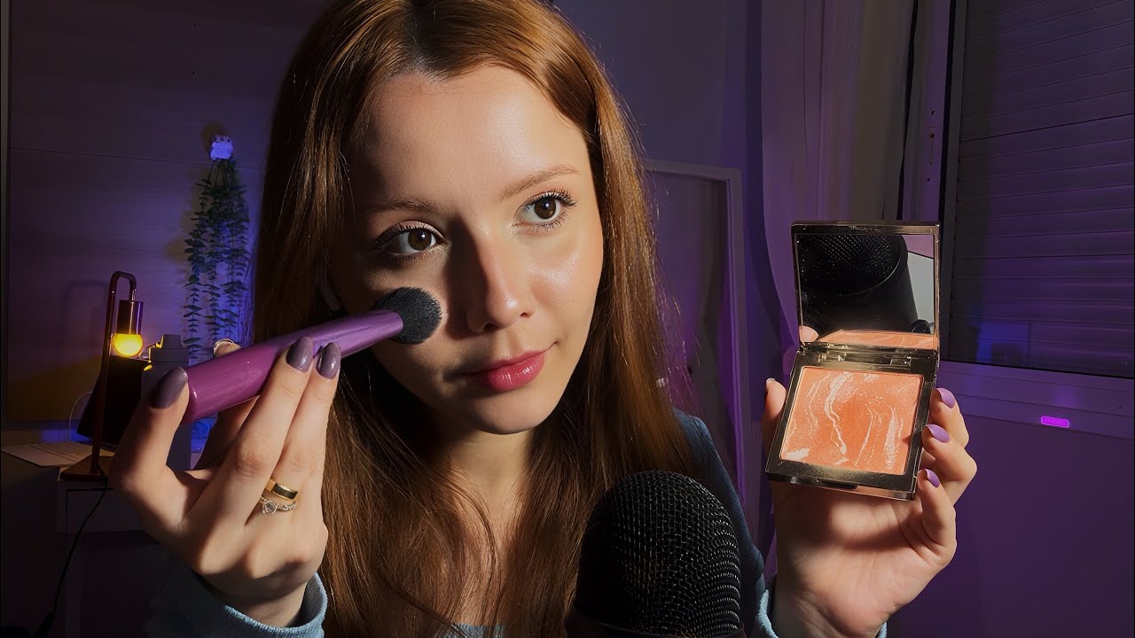 ASMR- ME MAQUIANDO DELICADAMENTE PRA TE FAZER COMPANHIA ANTES DE DORMIR 😴 